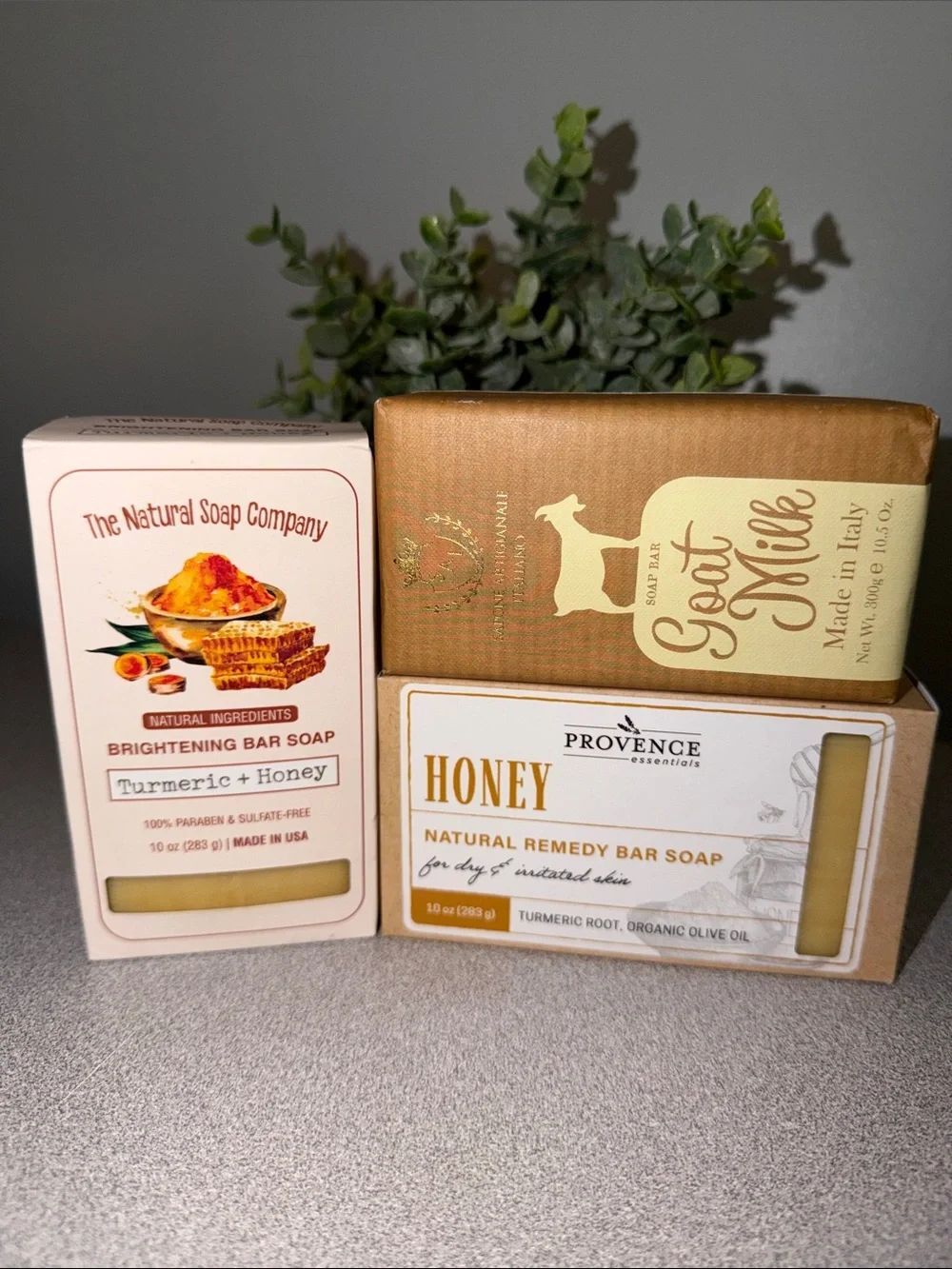NATURAL GOAT’S Milk Turmeric Honey Olive Oil Soap x 3